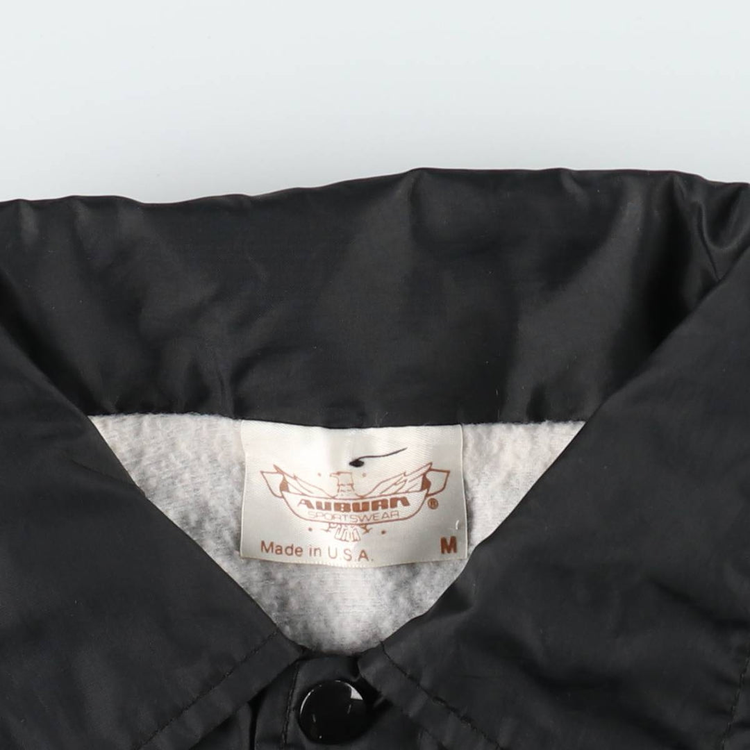 80s-90'S AUBURN Advertising Coach Jacket, Made in USA, Men's Size M (approx.), Vintage Nylon black type Vintage Second Hand