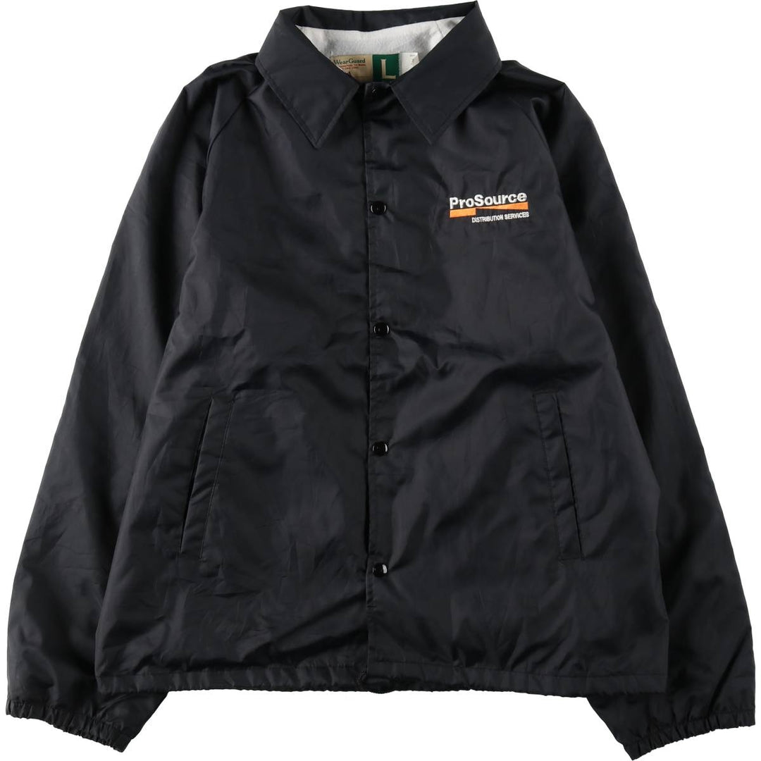 90'S Wear Guard Advertising Coach Jacket, Made in USA, Men's Size L (approx.), Vintage Nylon black type Vintage Second Hand