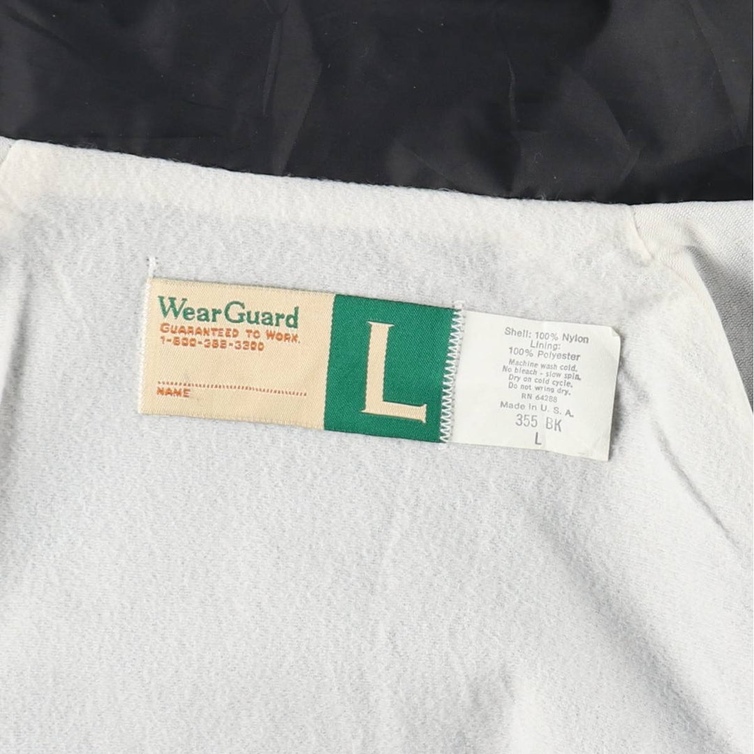 90'S Wear Guard Advertising Coach Jacket, Made in USA, Men's Size L (approx.), Vintage Nylon black type Vintage Second Hand