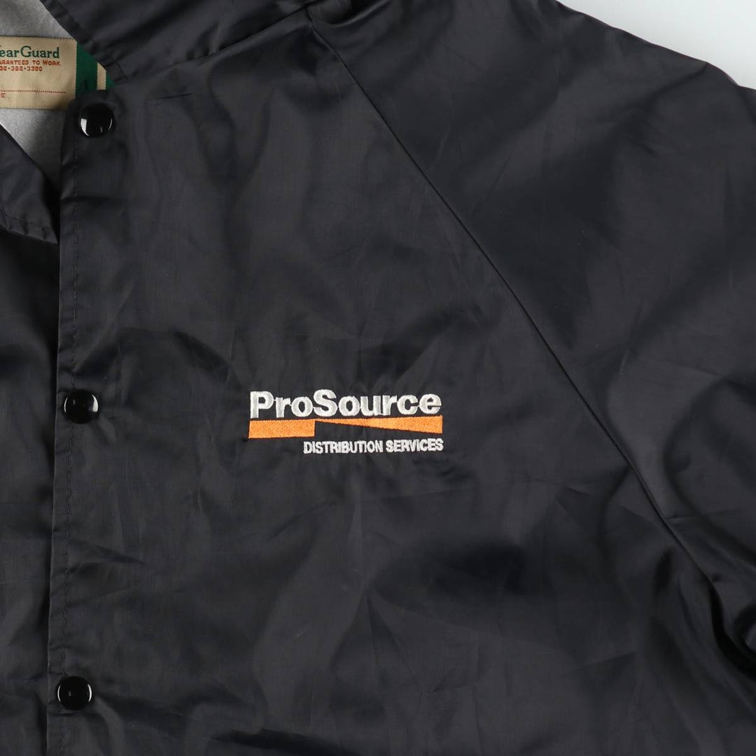 90'S Wear Guard Advertising Coach Jacket, Made in USA, Men's Size L (approx.), Vintage Nylon black type Vintage Second Hand