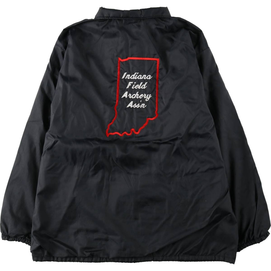 80s-90'S Hilton Coach Jacket, Made in USA, Men's XL equivalent, Vintage Nylon black type Vintage Second Hand