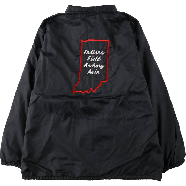 80s-90'S Hilton Coach Jacket, Made in USA, Men's XL equivalent, Vintage Nylon black type Vintage Second Hand