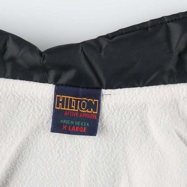 80s-90'S Hilton Coach Jacket, Made in USA, Men's XL equivalent, Vintage Nylon black type Vintage Second Hand