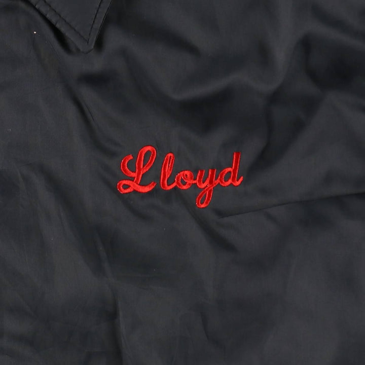 80s-90'S Hilton Coach Jacket, Made in USA, Men's XL equivalent, Vintage Nylon black type Vintage Second Hand