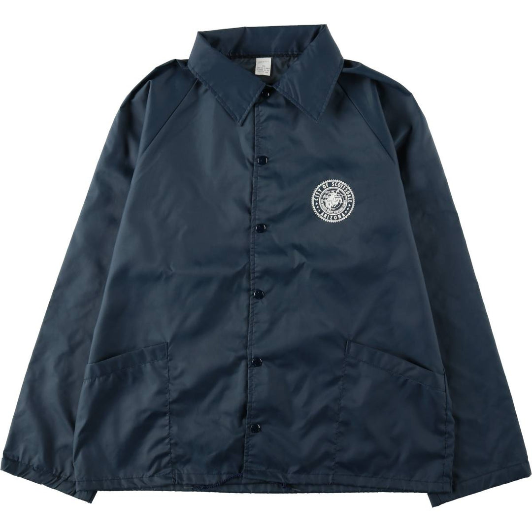 Coach jacket, made in USA, men's size L equivalent, vintage. Nylon navy blue type Vintage Second Hand