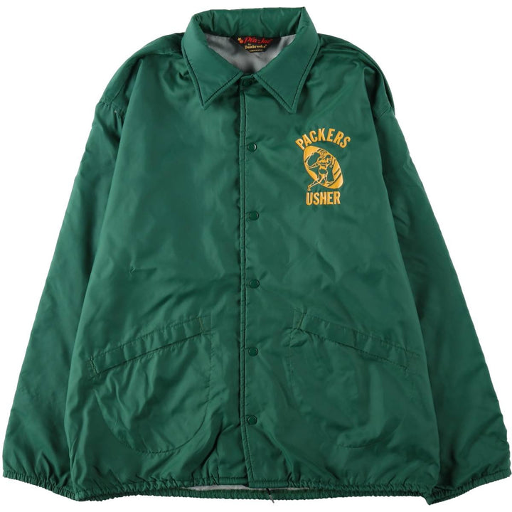 1970'S Dunbrooke Pla-Jac Coach Jacket, Made in USA, Men's Size L (approx.), Vintage Nylon green type Vintage Second Hand