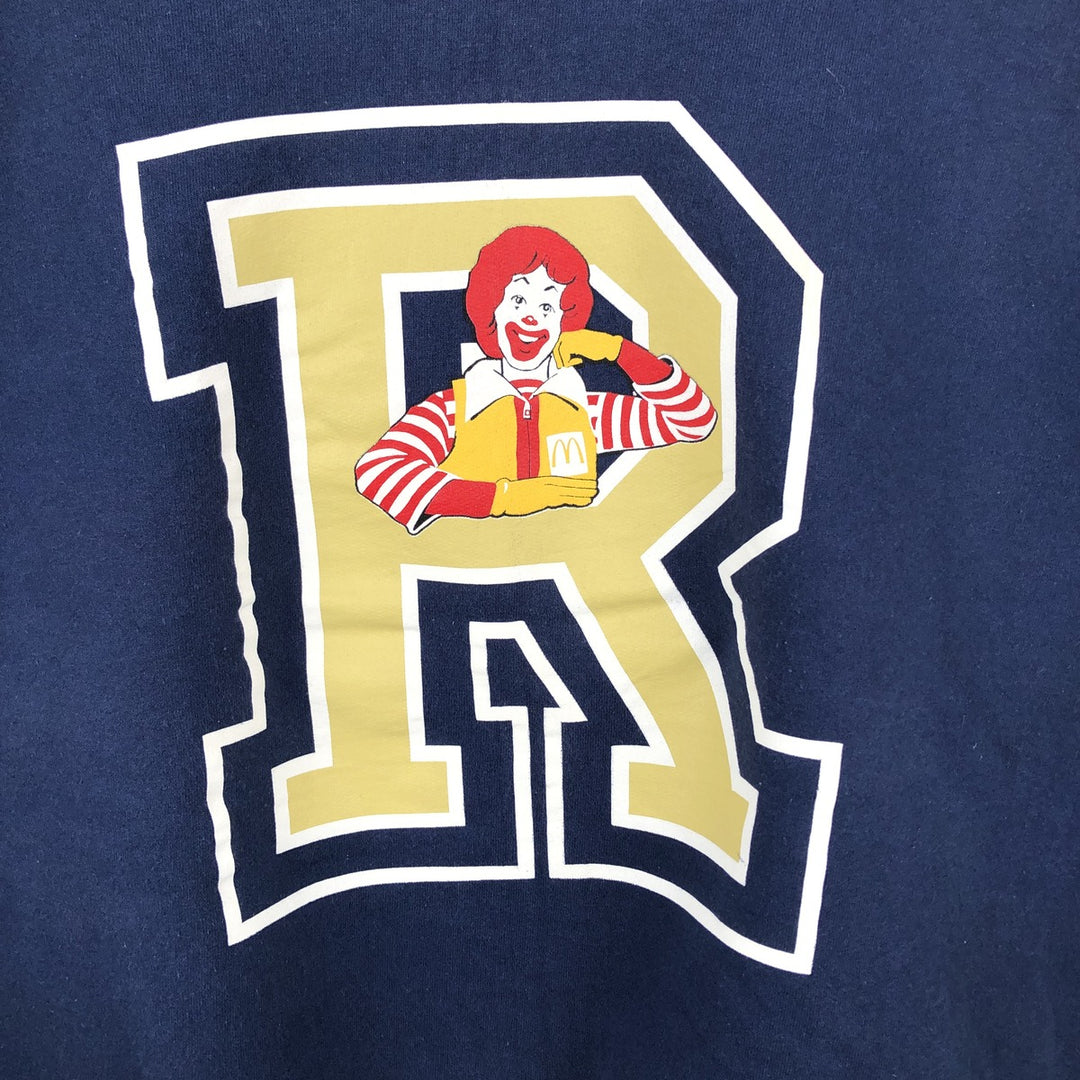 90s-00'S Hanes ULTIMATE COTTON McDonald's Advertising Sweatshirt, Men's XL (approx.) cotton navy blue type Vintage Second Hand