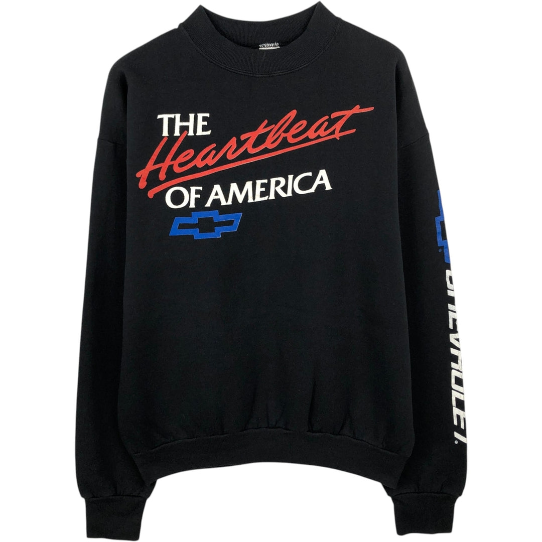 Vintage 90'S Fruit of the Loom Chevrolet Advertising Sweatshirt, Made in USA, Men's Size L cotton black type Vintage Second Hand