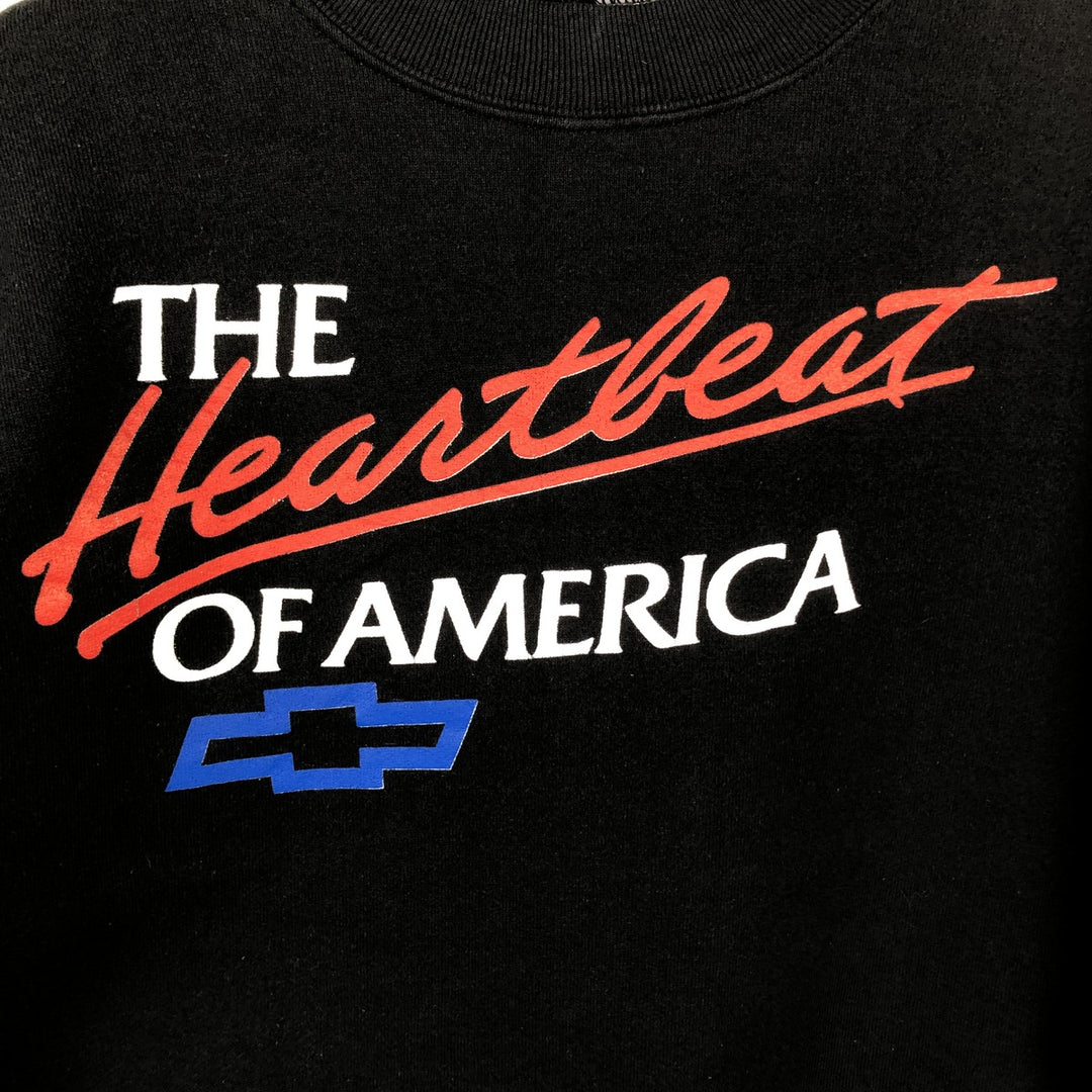 Vintage 90'S Fruit of the Loom Chevrolet Advertising Sweatshirt, Made in USA, Men's Size L cotton black type Vintage Second Hand