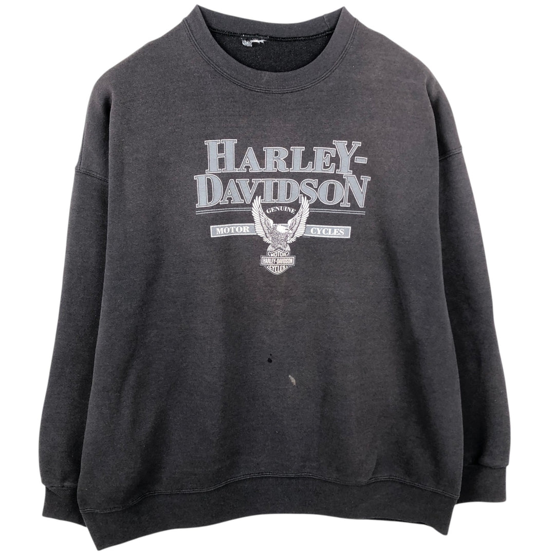 2000'S Harley-Davidson Eagle Pattern Advertising Sweatshirt (Men's XXL equivalent) unclear Charcoal Vintage Second Hand