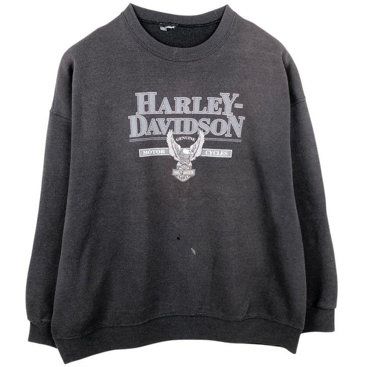 2000'S Harley-Davidson Eagle Pattern Advertising Sweatshirt (Men's XXL equivalent) unclear Charcoal Vintage Second Hand