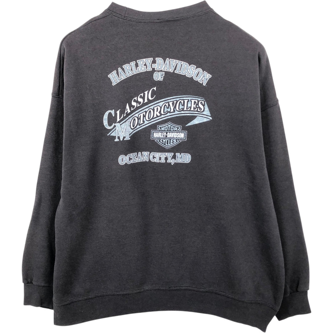 2000'S Harley-Davidson Eagle Pattern Advertising Sweatshirt (Men's XXL equivalent) unclear Charcoal Vintage Second Hand