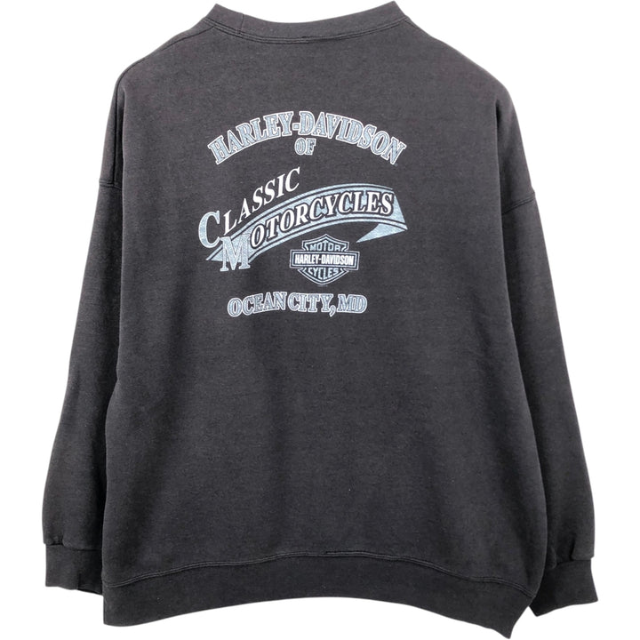 2000'S Harley-Davidson Eagle Pattern Advertising Sweatshirt (Men's XXL equivalent) unclear Charcoal Vintage Second Hand