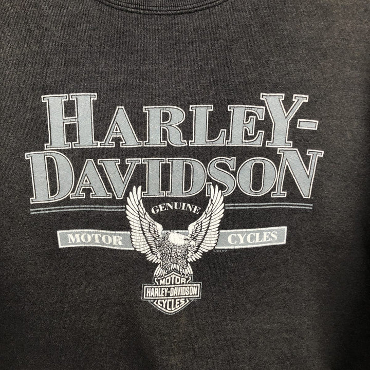 2000'S Harley-Davidson Eagle Pattern Advertising Sweatshirt (Men's XXL equivalent) unclear Charcoal Vintage Second Hand