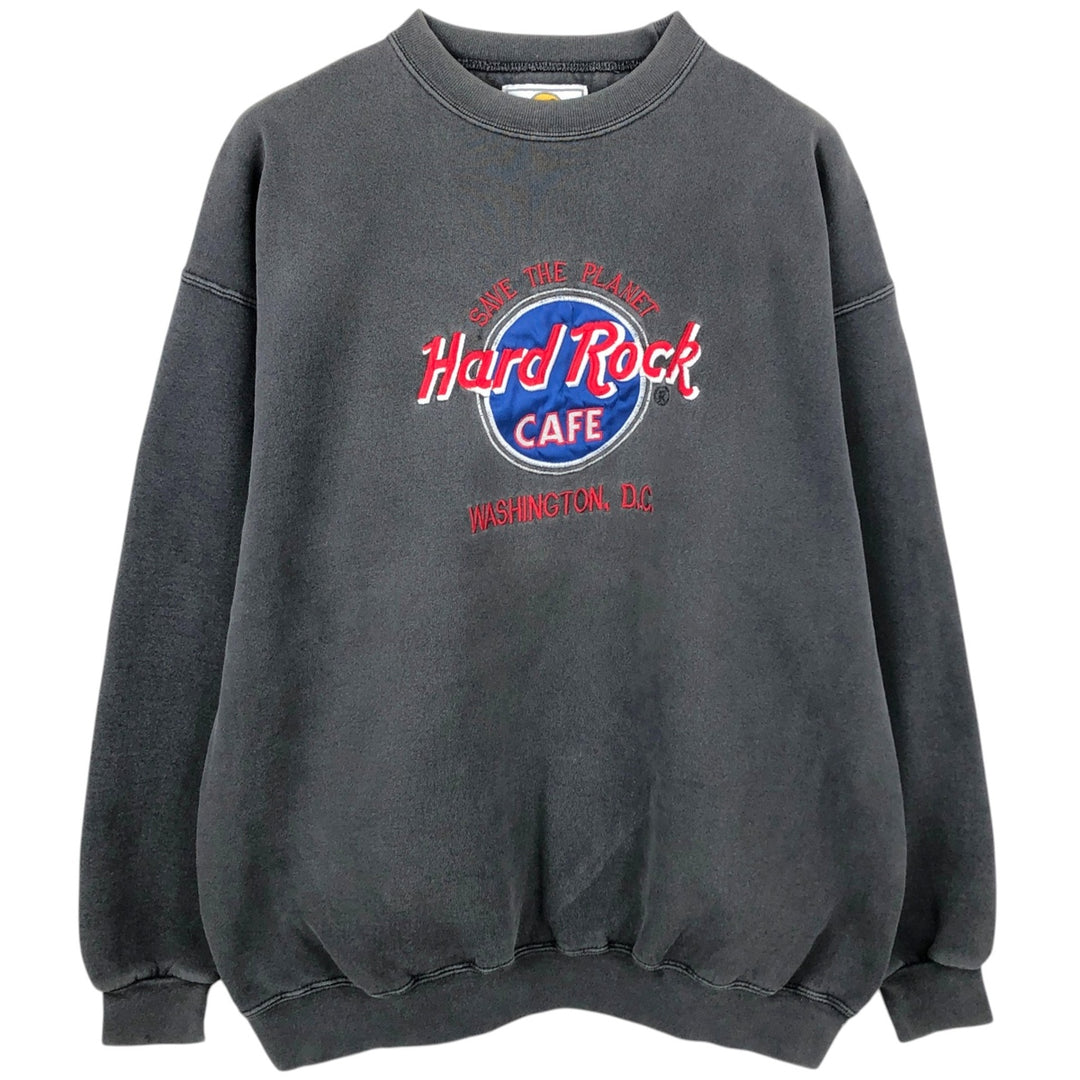 90'S HARD ROCK CAFE Advertising Sweatshirt, Made in USA, Men's XL cotton Charcoal Vintage Second Hand