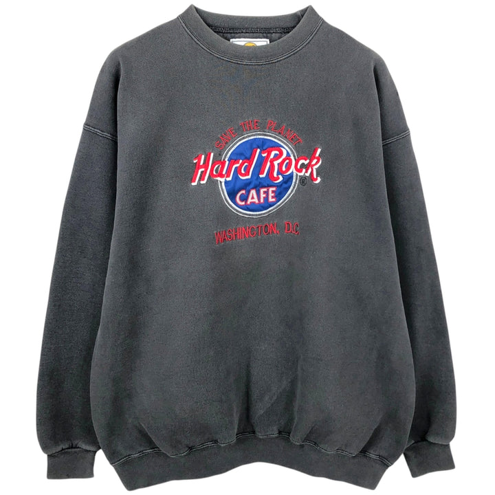90'S HARD ROCK CAFE Advertising Sweatshirt, Made in USA, Men's XL cotton Charcoal Vintage Second Hand