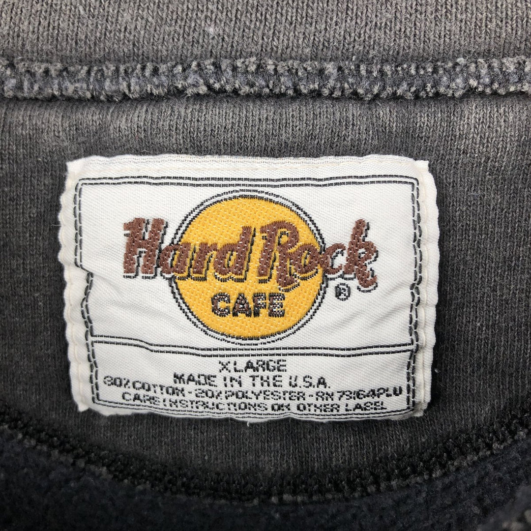 90'S HARD ROCK CAFE Advertising Sweatshirt, Made in USA, Men's XL cotton Charcoal Vintage Second Hand