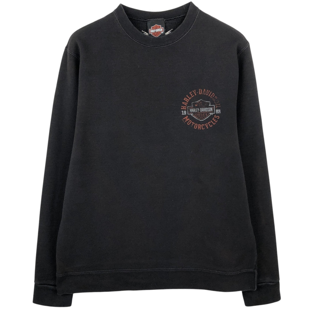 Harley-Davidson Advertising Sweatshirt, Men's Size Medium cotton black type Vintage Second Hand