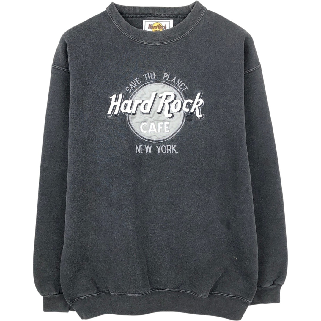90'S HARD ROCK CAFE Advertising Sweatshirt, Made in USA, Men's Size M cotton Charcoal Vintage Second Hand