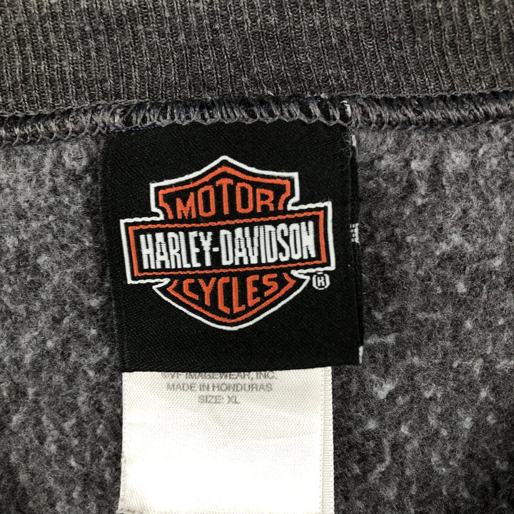 Harley-Davidson Eagle Pattern Advertising Sweatshirt, Men's XL Size cotton gray type Vintage Second Hand
