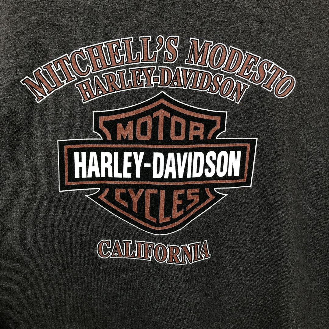 Harley-Davidson Eagle Pattern Advertising Sweatshirt, Men's XL Size cotton gray type Vintage Second Hand
