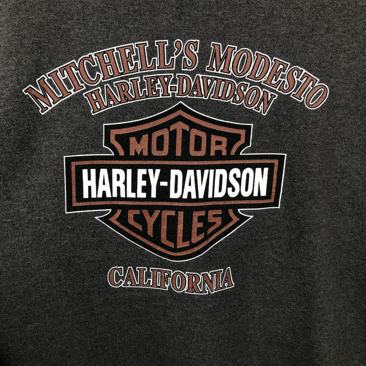 Harley-Davidson Eagle Pattern Advertising Sweatshirt, Men's XL Size cotton gray type Vintage Second Hand