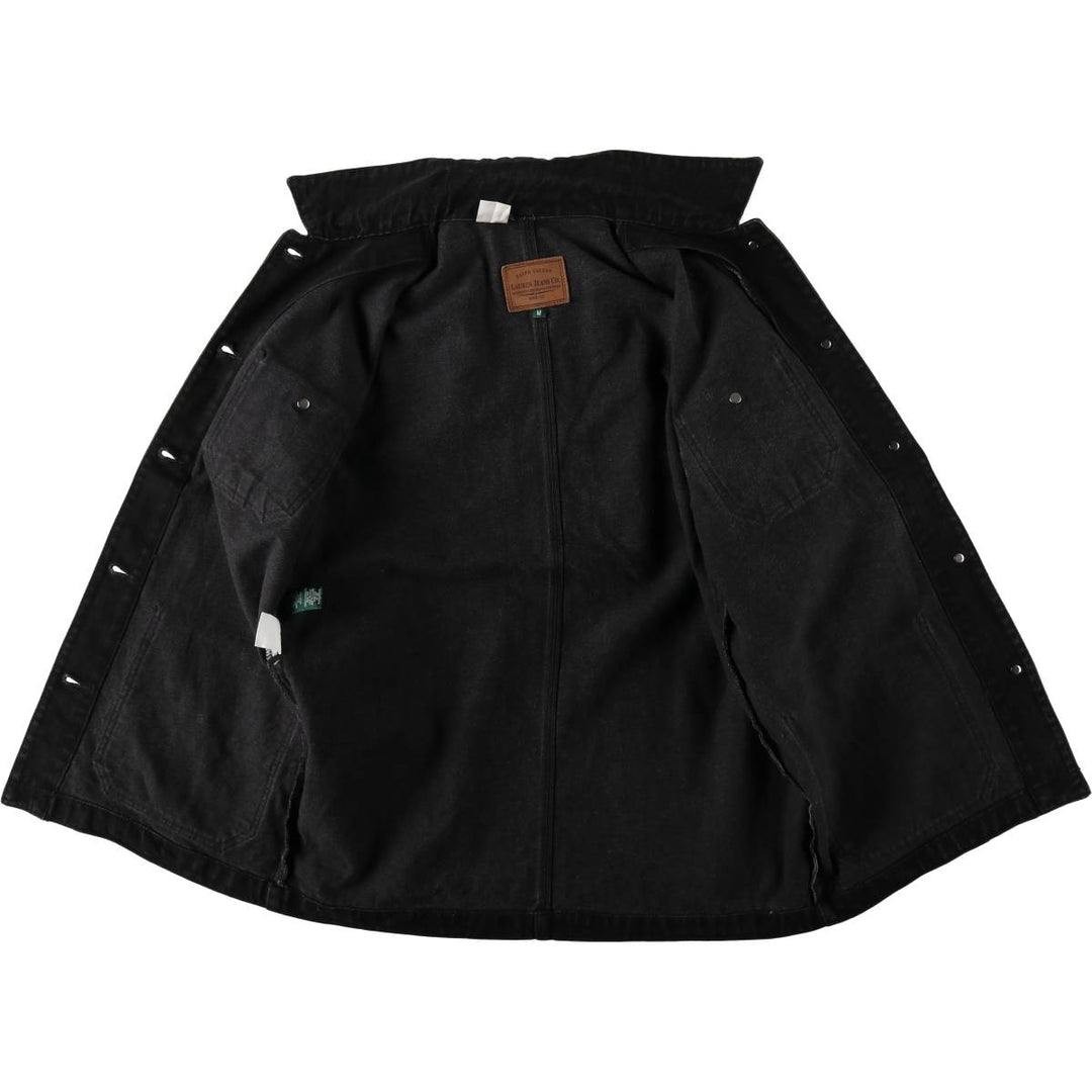 Ralph Lauren LAUREN JEANS CO. Black Denim Coveralls, Women's Size M (approx.) cotton black type Vintage Second Hand