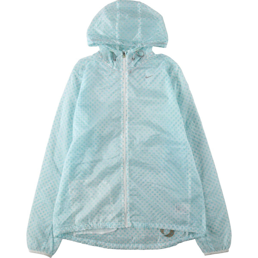 Nike Running Dot Pattern Nylon Parka, Women's Size L (approx.) Nylon white type Vintage Second Hand