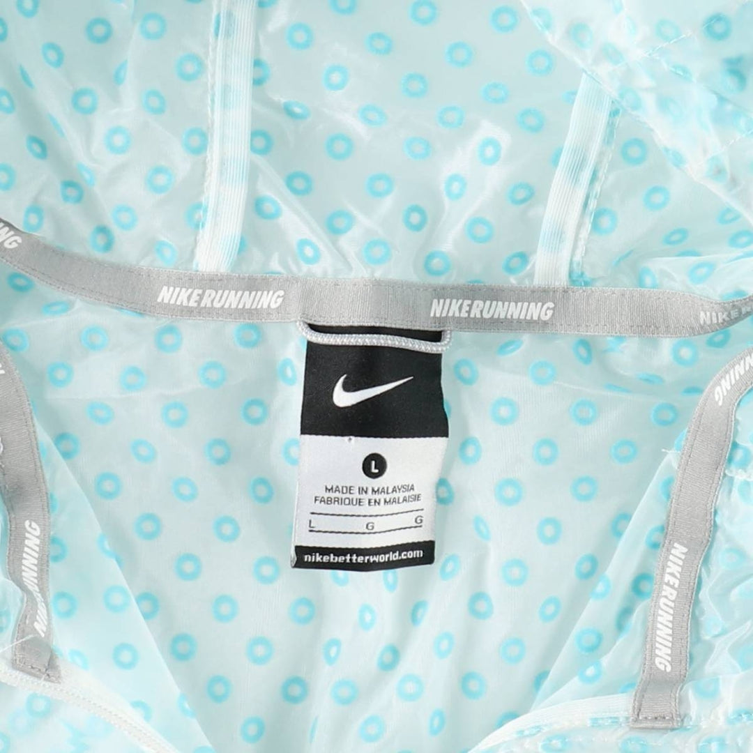 Nike Running Dot Pattern Nylon Parka, Women's Size L (approx.) Nylon white type Vintage Second Hand