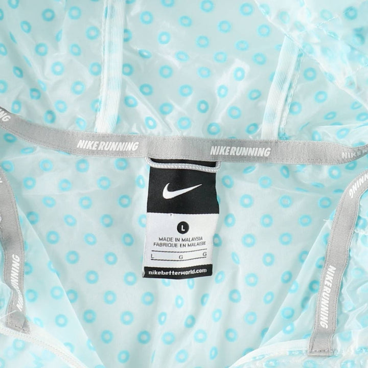 Nike Running Dot Pattern Nylon Parka, Women's Size L (approx.) Nylon white type Vintage Second Hand