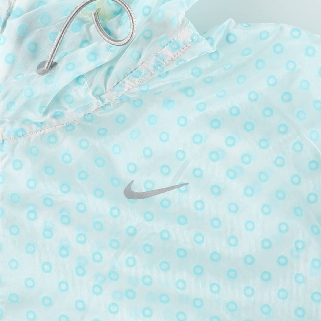 Nike Running Dot Pattern Nylon Parka, Women's Size L (approx.) Nylon white type Vintage Second Hand