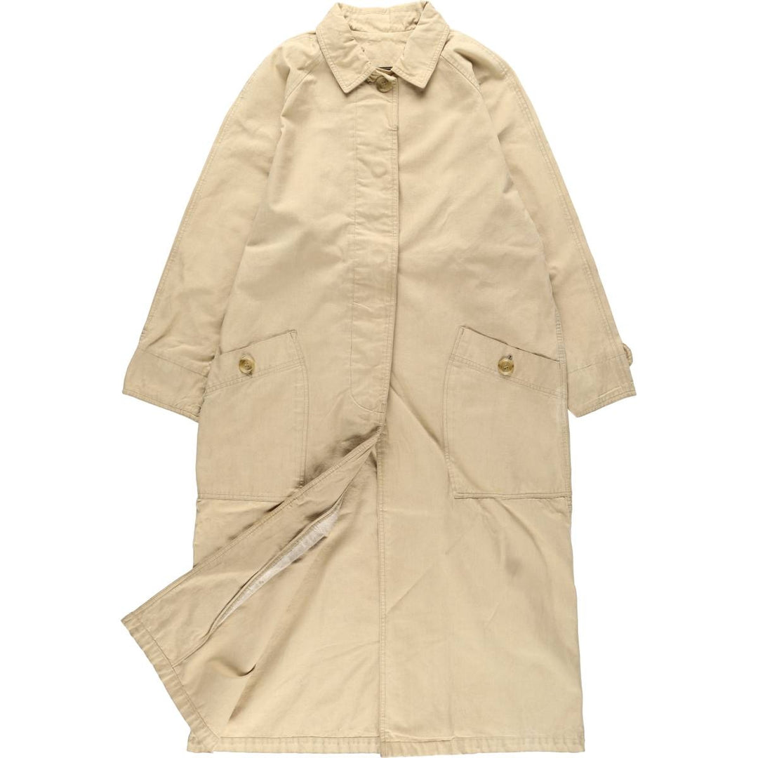 80s-90'S Eddie Bauer Black Tag Single-Breasted Coat/Balmacaan Coat, Women's Size M (Equivalent), Vintage cotton Beige type Vintage Second Hand