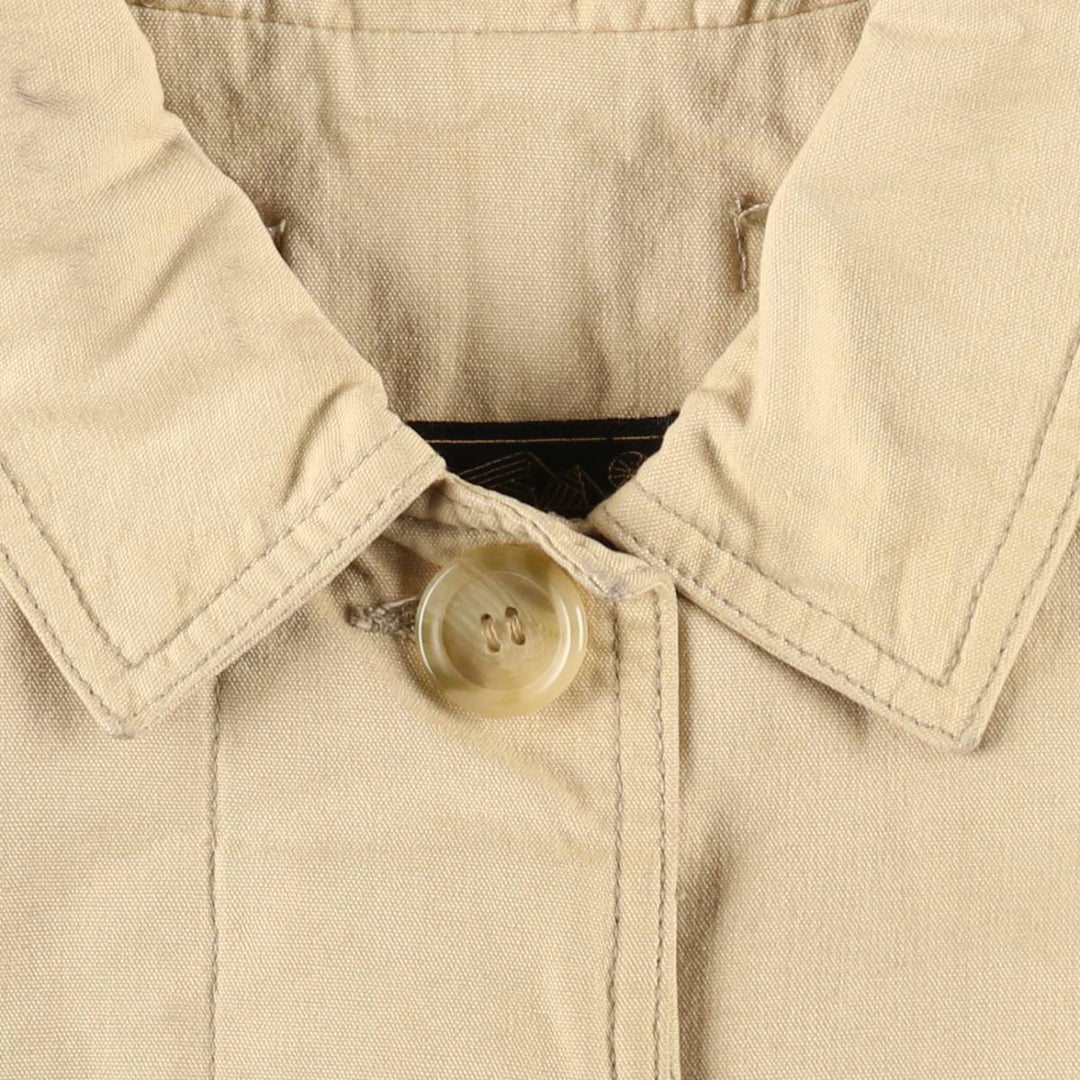 80s-90'S Eddie Bauer Black Tag Single-Breasted Coat/Balmacaan Coat, Women's Size M (Equivalent), Vintage cotton Beige type Vintage Second Hand