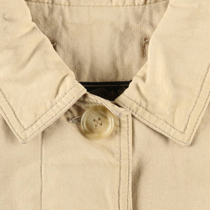 80s-90'S Eddie Bauer Black Tag Single-Breasted Coat/Balmacaan Coat, Women's Size M (Equivalent), Vintage cotton Beige type Vintage Second Hand