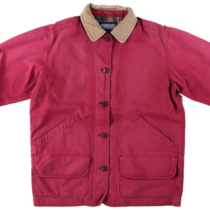 80s-90'S Lands' End Hunting Jacket, Women's Size M (approx.), Vintage cotton Red type red-purple Vintage Second Hand