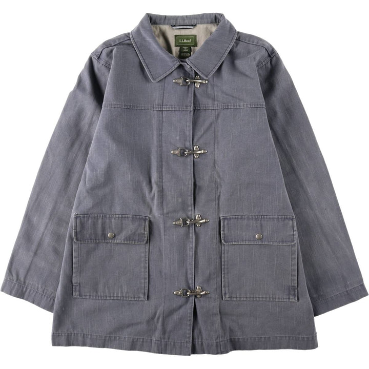 LLBean Fireman Jacket, Women's Size L (approx.) cotton blue type Vintage Second Hand