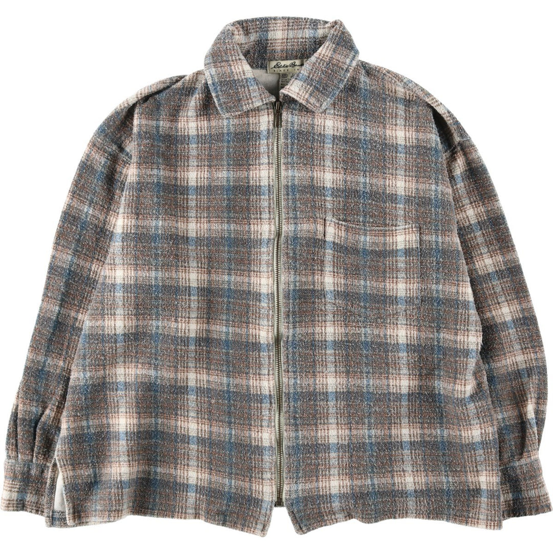 Eddie Bauer Check Pattern Cotton Jacket, Women's Size S (approx.) cotton brown type Vintage Second Hand