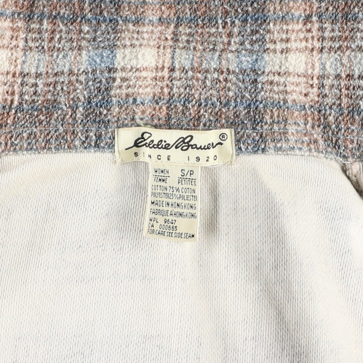 Eddie Bauer Check Pattern Cotton Jacket, Women's Size S (approx.) cotton brown type Vintage Second Hand