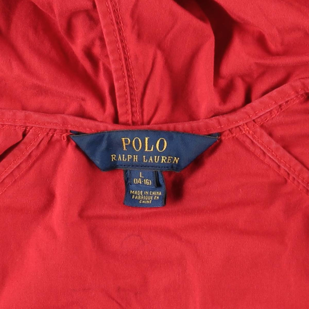 Ralph Lauren POLO RALPH LAUREN Cotton Hoodie, Women's Size L (approx.) cotton red type Vintage Second Hand