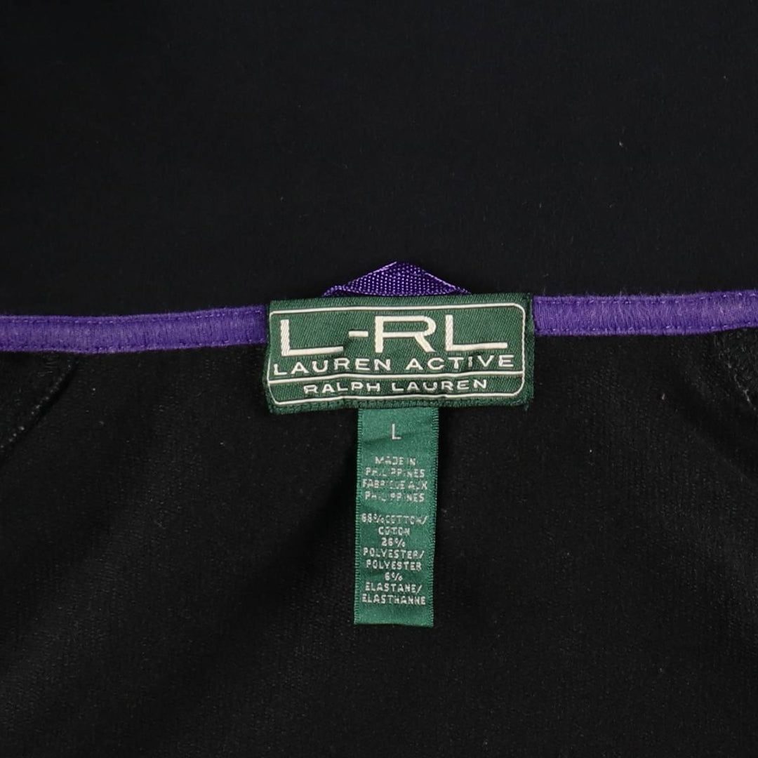 Ralph Lauren L-RL LAUREN ACTIVE High-Neck Cotton Jacket, Women's Size L (approx.) cotton black type Vintage Second Hand