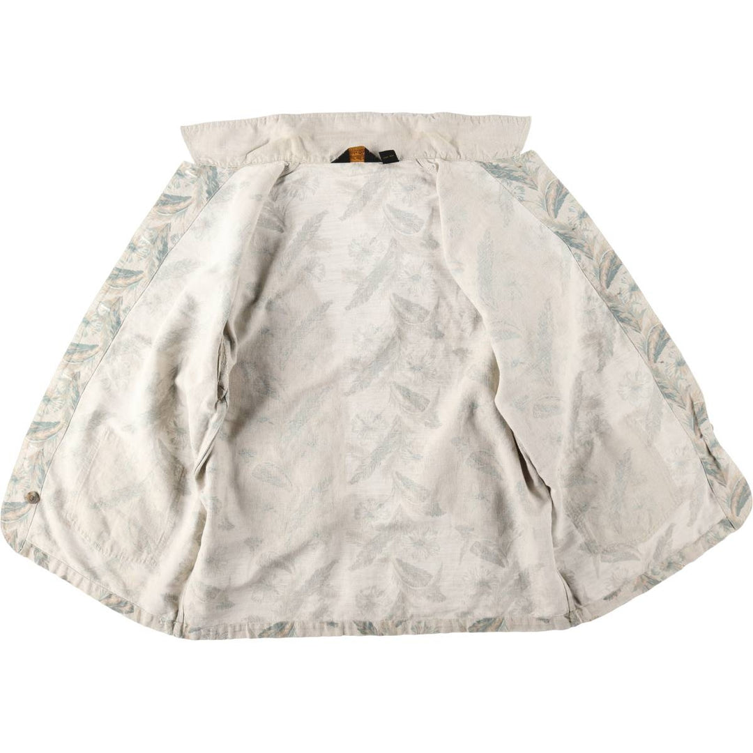 80s-90'S Eddie Bauer Botanical Pattern Coveralls, Women's Size L (Equivalent), Vintage linen Beige type Vintage Second Hand