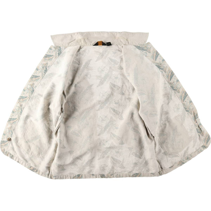 80s-90'S Eddie Bauer Botanical Pattern Coveralls, Women's Size L (Equivalent), Vintage linen Beige type Vintage Second Hand