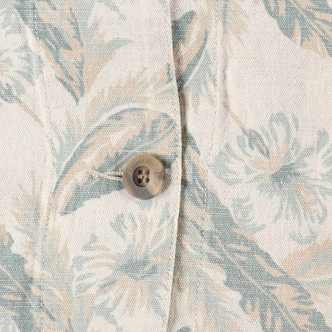 80s-90'S Eddie Bauer Botanical Pattern Coveralls, Women's Size L (Equivalent), Vintage linen Beige type Vintage Second Hand