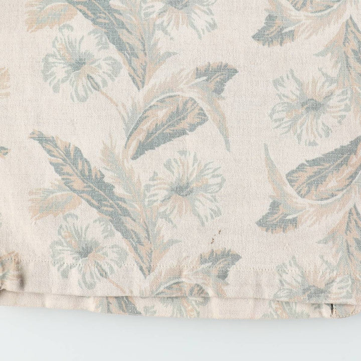 80s-90'S Eddie Bauer Botanical Pattern Coveralls, Women's Size L (Equivalent), Vintage linen Beige type Vintage Second Hand