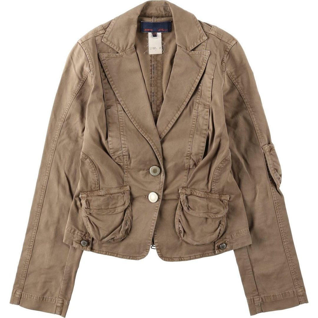 Les Copains tailored jacket, women's size S (approx.) cotton brown type Vintage Second Hand