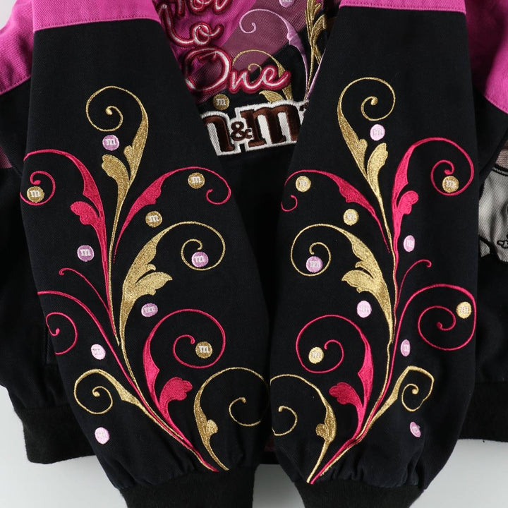 JH Design M&M's Racing Jacket, Women's XXL equivalent cotton pink type Vintage Second Hand