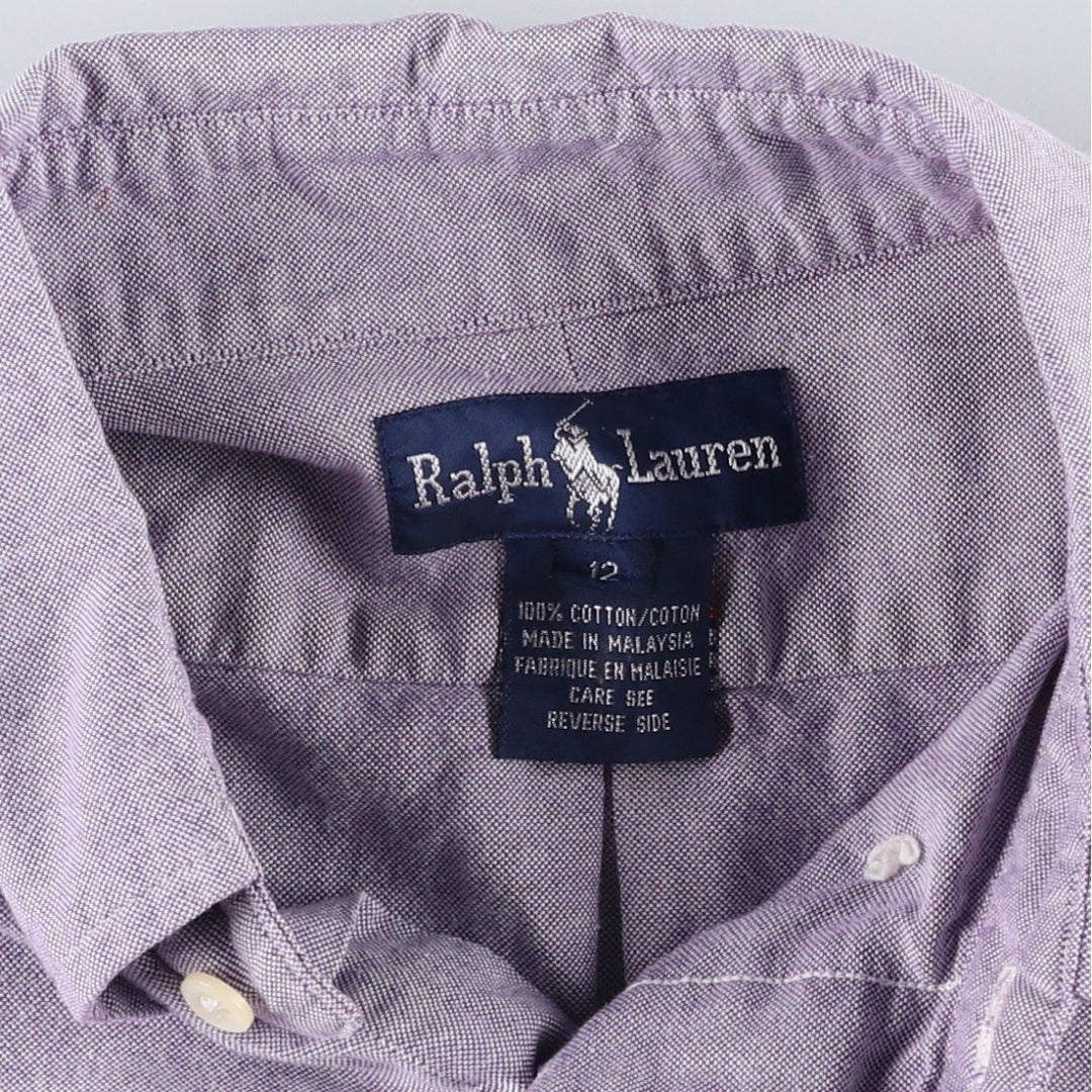 Ralph Lauren long-sleeved button-down shirt, women's size XL cotton purple type Vintage Second Hand