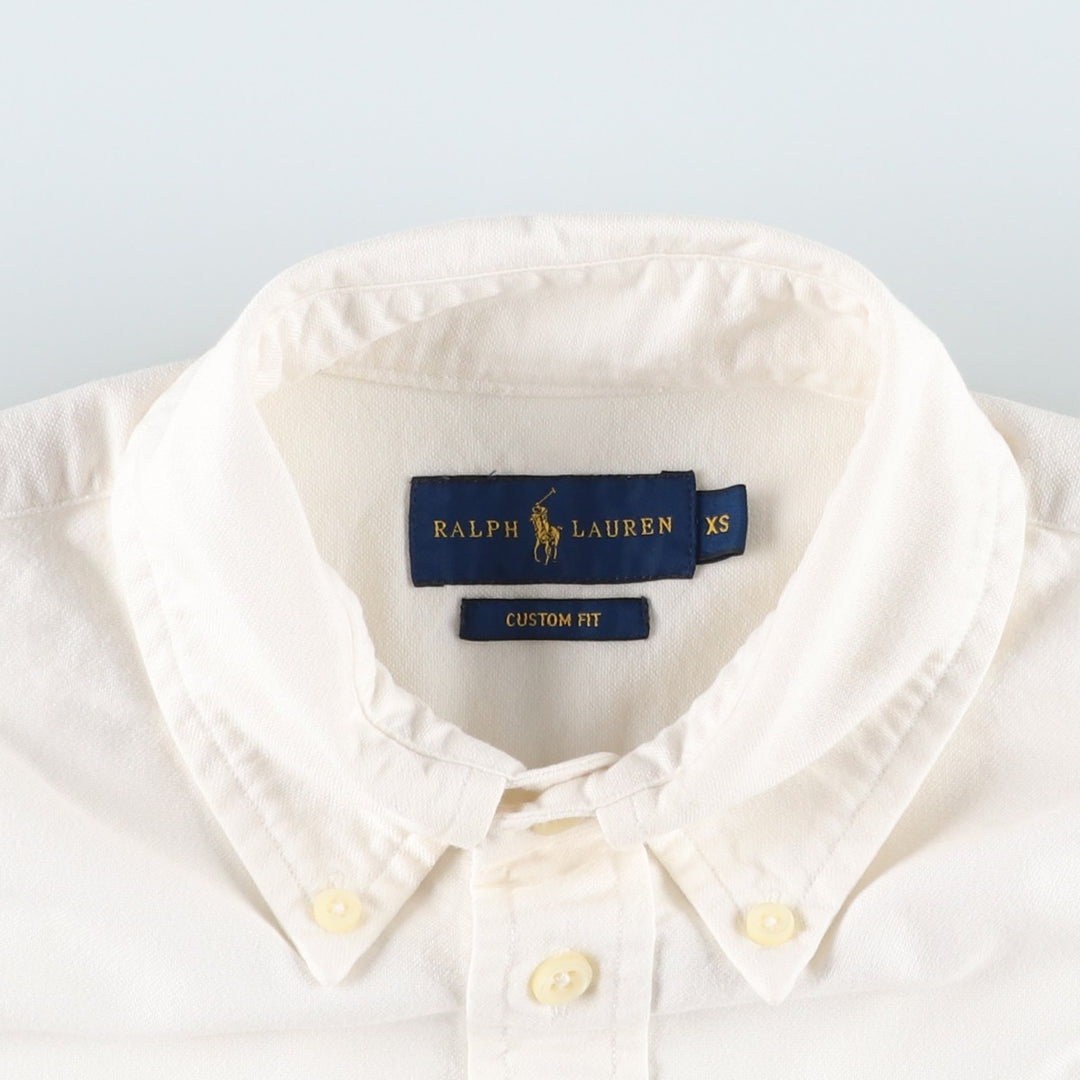 Ralph Lauren CUSTOM FIT Long-Sleeve Button-Down Shirt, Women's Size XS (approx.) cotton white type Vintage Second Hand