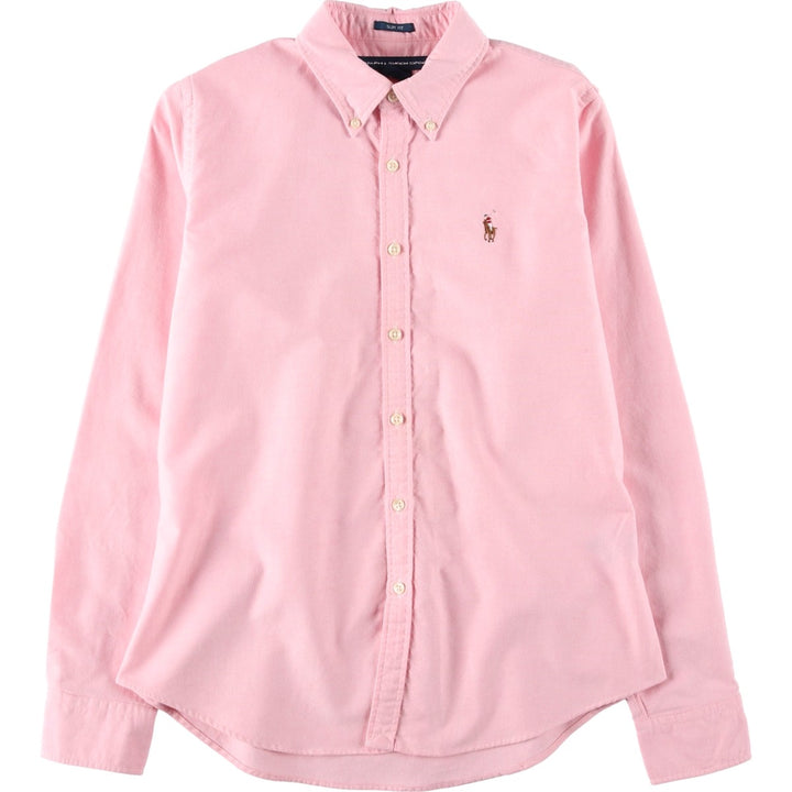 Ralph Lauren SPORT Slim Fit Long-Sleeve Button-Down Shirt, Women's Size L (approx.) cotton pink type Vintage Second Hand