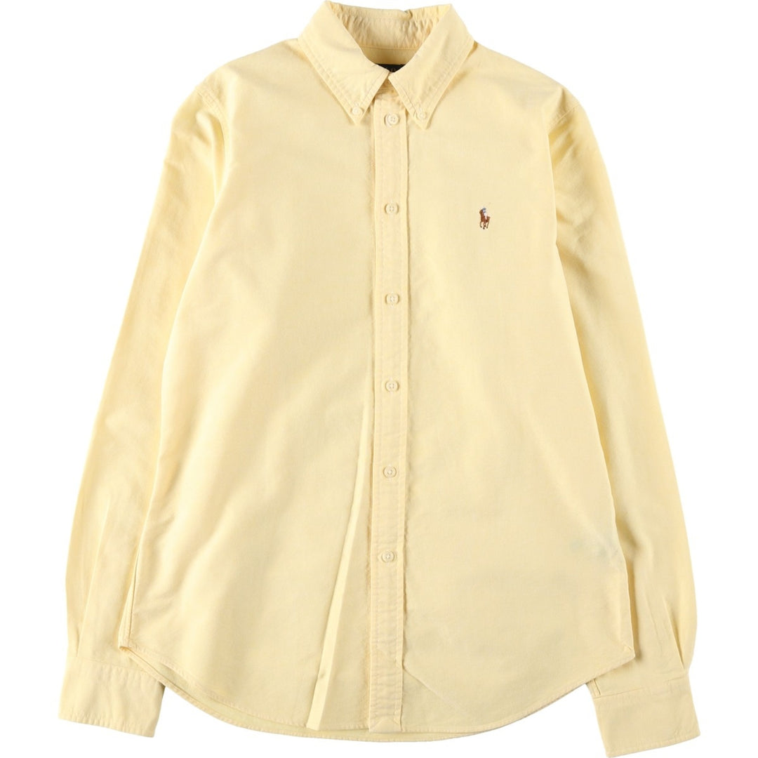 Ralph Lauren POLO RALPH LAUREN CUSTOM FIT Long-Sleeve Button-Down Shirt, Women's Size M (approx.) cotton lemon yellow Vintage Second Hand